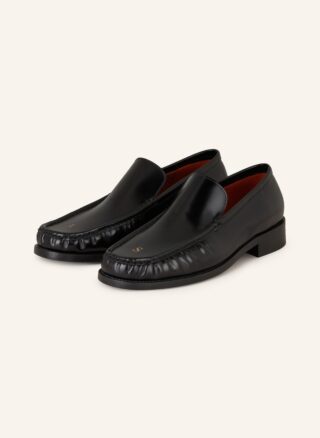 Schwarzer Acne Studios Loafer aus Glattleder mit markanter Ziernaht