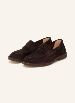 Brauner Astorflex Penny-Loafer aus Veloursleder