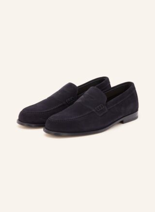 Blauer Doucal's Penny-Loafer aus Veloursleder