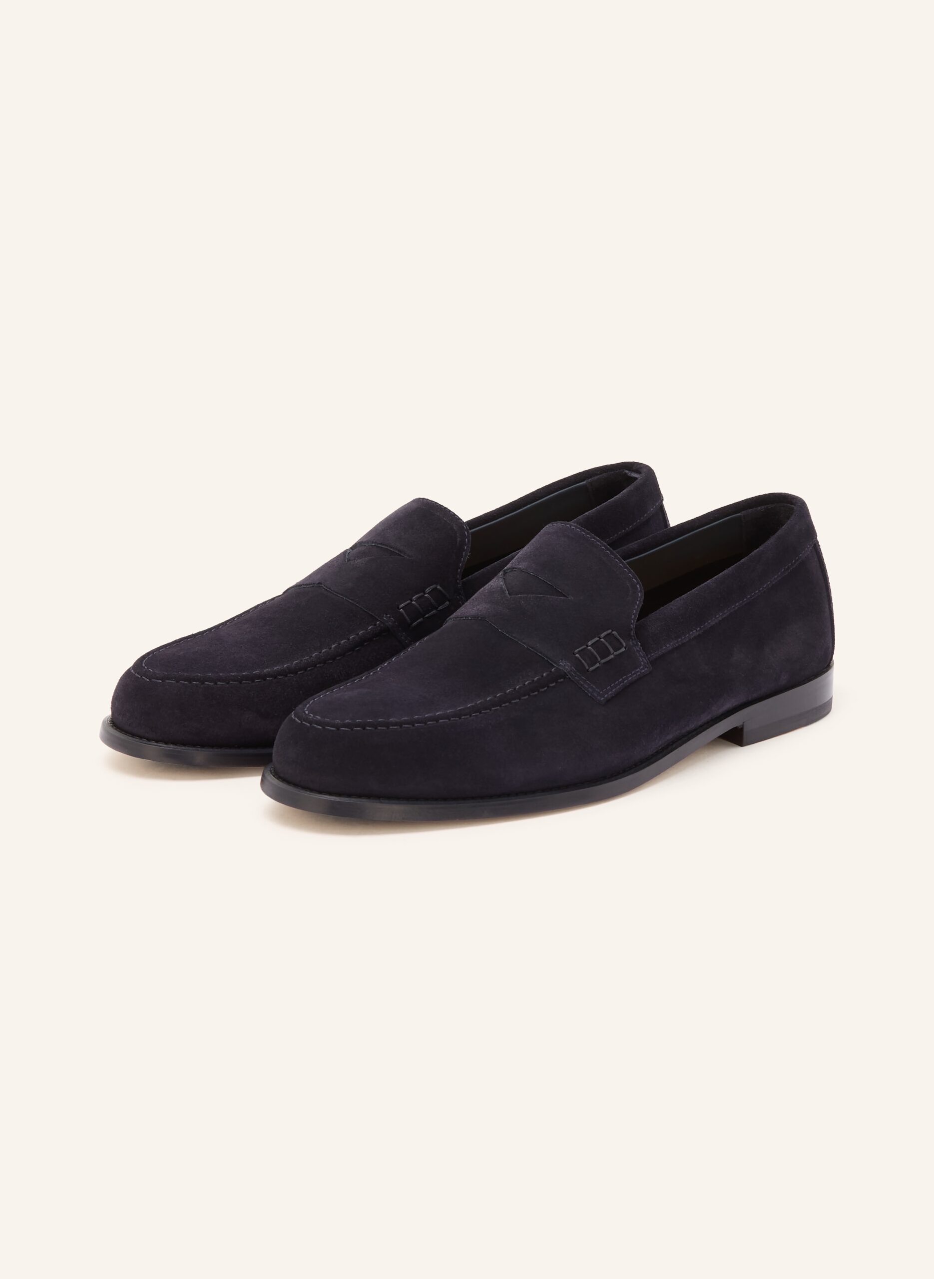 Doucal's Herren-Loafer aus veloursleder – zeitlos Blauer Doucal's Penny-Loafer aus Veloursleder