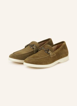 Grüner Ferragamo Loafer Cosimo aus Veloursleder