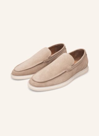 Beiger Henry Stevens Elia L1 Loafer aus Kalbsvelours