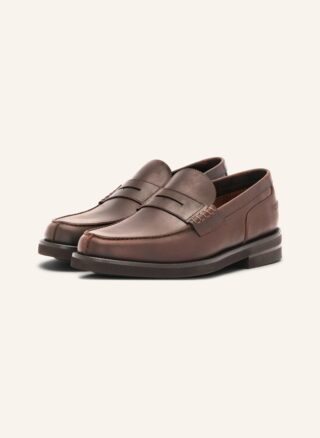 Brauner Lottusse Daytona Moccasin aus Leder