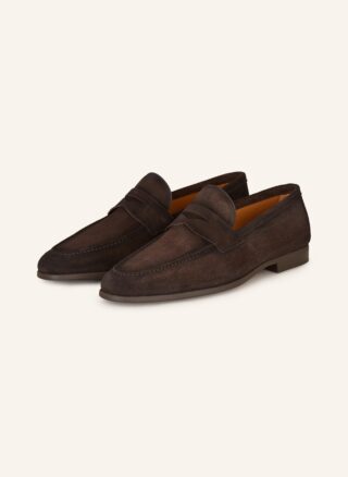 Brauner Magnanni Diezma Penny-Loafer aus Veloursleder