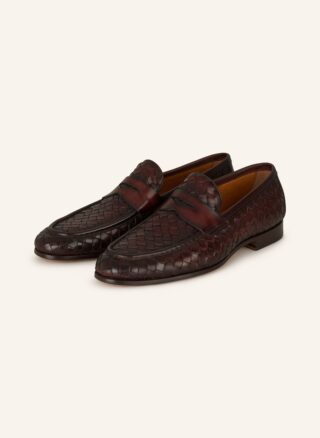 Brauner Magnanni Hermann Penny-Loafer aus geflochtenem Leder