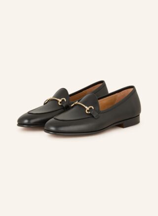 Schwarzer Magnanni Loafer aus Glattleder mit Spangendetail