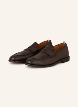Brauner Officine Creative Opera 001 Penny-Loafer aus Glattleder